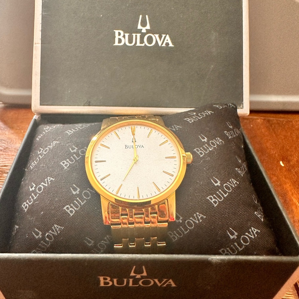 Bulova stainless steel gold plated men’s watch